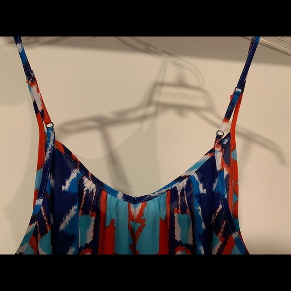 INC * Red White Blue Pattern Tank Top Size 6 - Picture 3 of 4